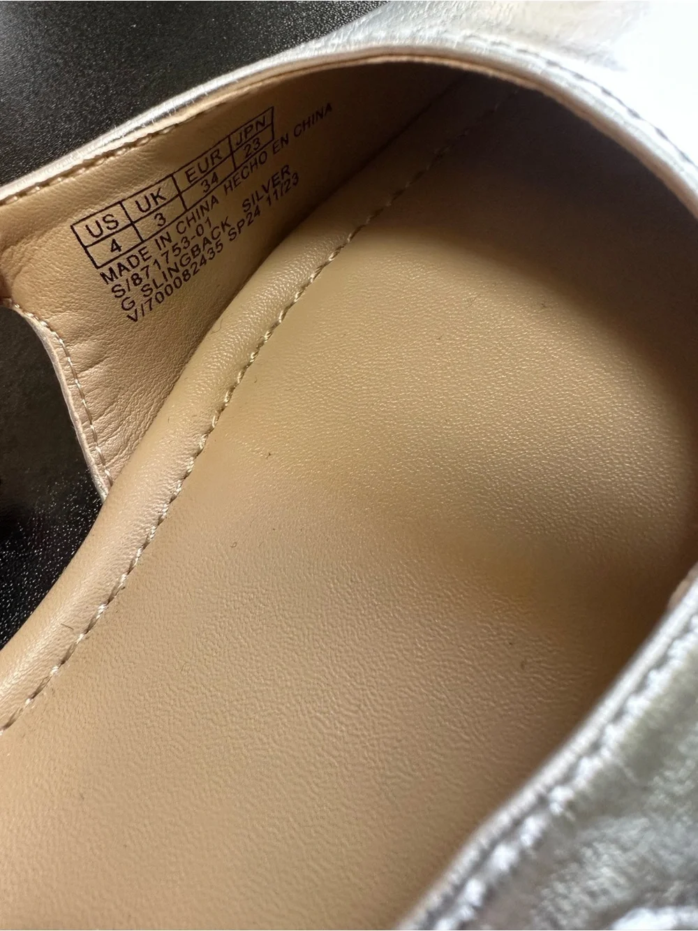 GAP Metallic Silver Slingback Ballet Flats for Kids